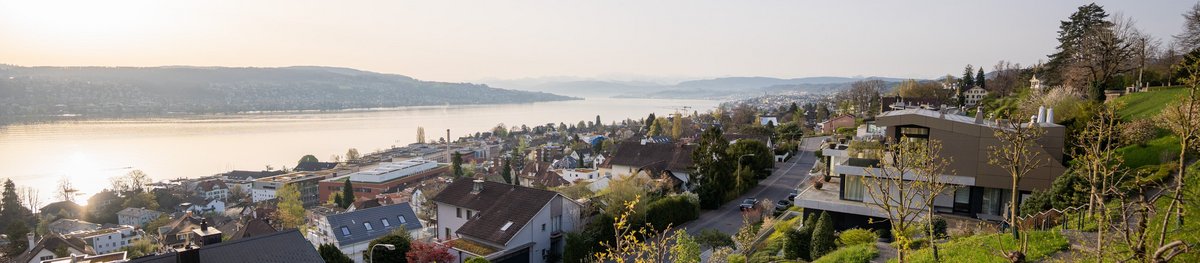 Blick auf den Zürichsee Frühling