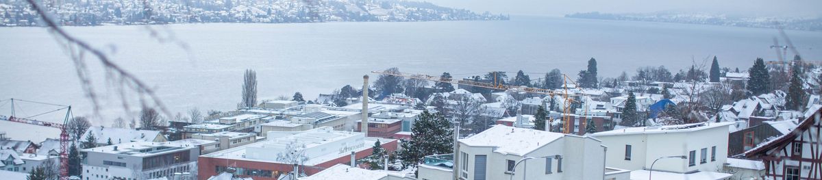 Kilchberg im Winter mit Blick auf den Zürichsee