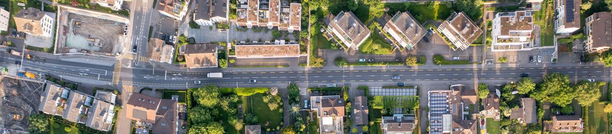 Luftaufnahme Seeufer Frühling